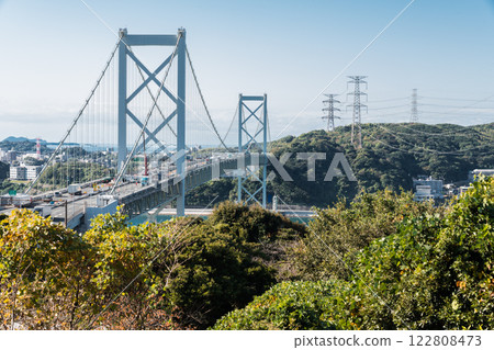 【從第二展望台看北九州門司港、關門海峽、關門大橋輪船】 【從第二展望台看北九州門司港、關門海峽、關門大橋輪船】 122808473