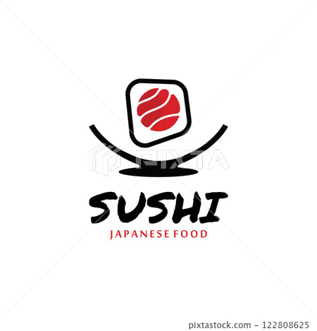 Sushi vector logo template, or Japanese specialties. 122808625
