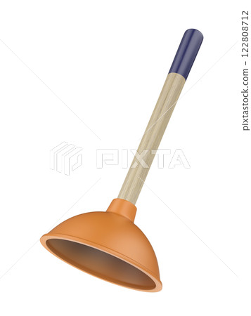 Toilet plunger with wooden handle 122808712