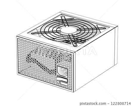 Sketch of a power supply unit for computer 122808714