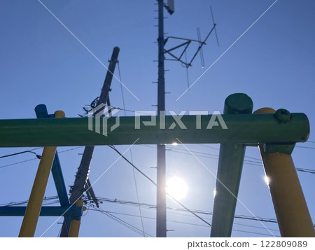 Scenery with playground equipment in the park 2 122809089