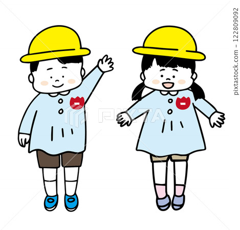 Illustration of kindergarten boys and girls 122809092