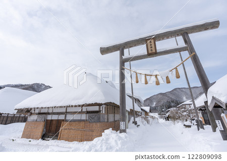 A shrine on a snowy winter morning A shrine on a snowy winter morning 122809098