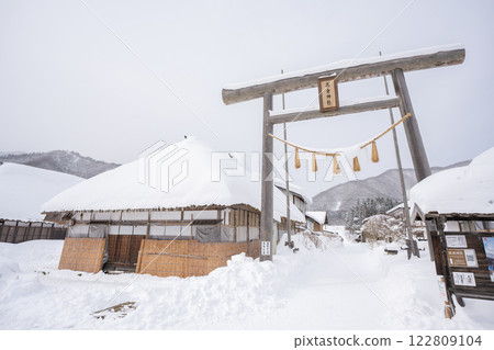 A shrine on a snowy winter morning A shrine on a snowy winter morning 122809104