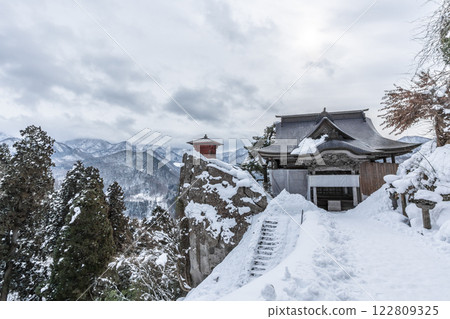 山形縣，山寺（寶珠山立石寺），雪景，風景絕佳的寺廟 122809325
