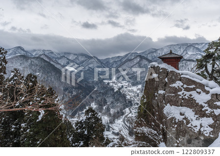 山形縣，山寺（寶珠山立石寺），雪景，風景絕佳的寺廟 122809337
