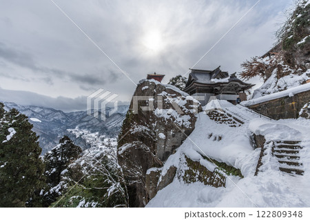 山形縣，山寺（寶珠山立石寺），雪景，風景絕佳的寺廟 122809348