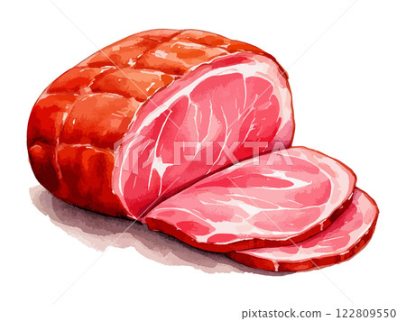 Watercolor ham illustration AI generation Watercolor ham illustration AI generation 122809550