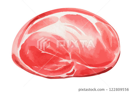 Watercolor ham illustration AI generation 122809556