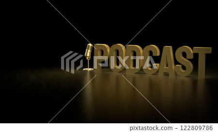 Microphone for  podcast or Radio live concept 3d Rendering. 122809786