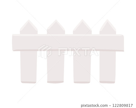 白色木柵欄手繪插畫 122809817