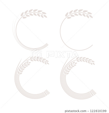 米和小麥圖像的圓形集 米和小麥圖像的圓形集 122810199