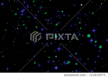 圓形粒子和閃閃發光的藍色星星的 CG 圖像 圓形粒子和閃閃發光的藍色星星的 CG 圖像 122810573