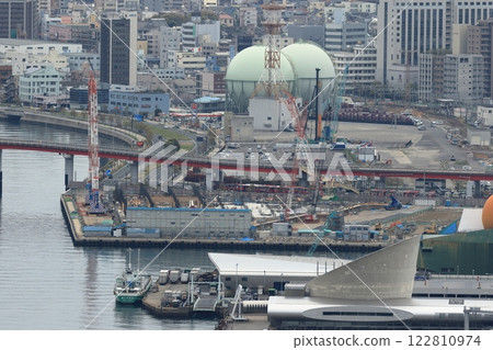 Construction scenes from the construction of Nagasaki's new city 122810974