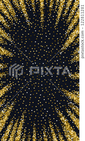 Sprinkled hearts valentine template. Gold hearts scattered on black background. Festive sprinkled hearts vector illustration. Sprinkled hearts valentine template. Gold hearts scattered on black background. Festive sprinkled hearts vector illustration. 122811281