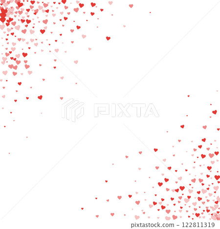 Valentine hearts, flying, falling down, floating. Red hearts scattered on white background. Lovable valentine hearts vector illustration. Valentine hearts, flying, falling down, floating. Red hearts scattered on white background. Lovable valentine hearts vector illustration. 122811319