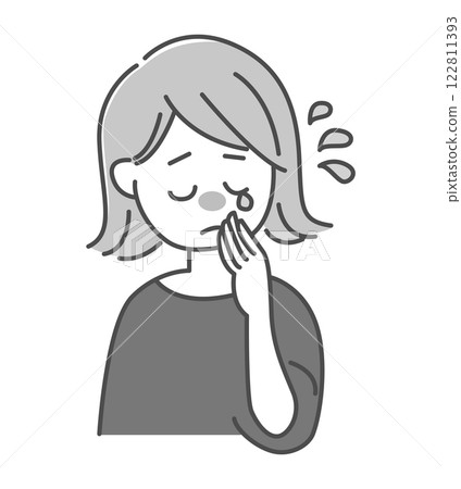 Illustration material of a woman in trouble 122811393