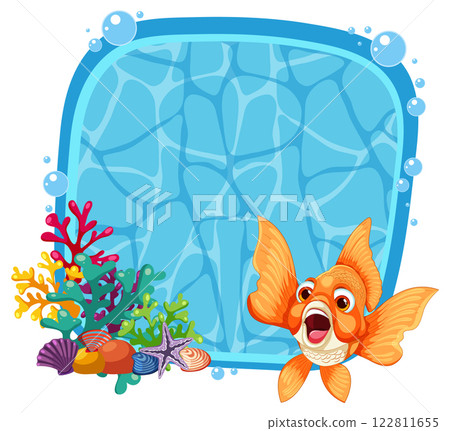 Colorful Underwater Scene with Goldfish 122811655