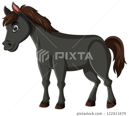 Cartoon Horse with Brown Mane Cartoon Horse with Brown Mane 122811679
