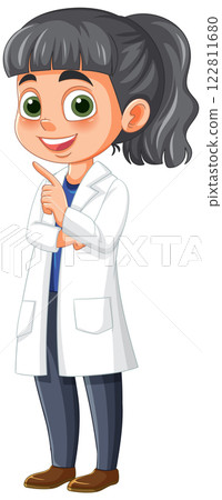 Cheerful Scientist in Lab Coat 122811680