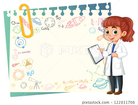 Young Scientist with Chemistry Elements 122811708