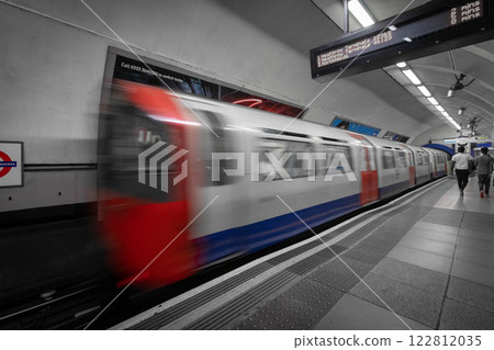 British train waiting to depart 122812035
