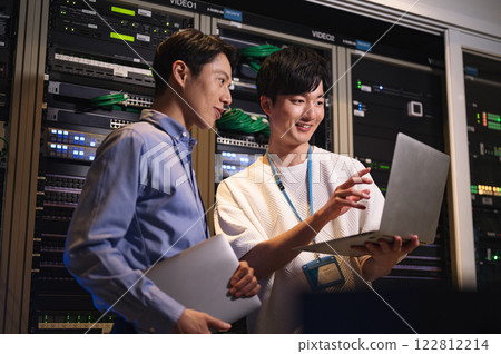 Server engineers discussing 122812214