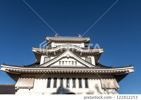 Kasumigaura City History Museum stands majestically against the blue sky. 122812253