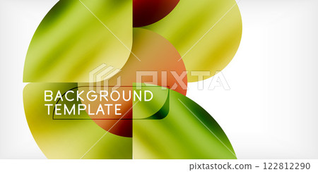 Bright circles with shadows abstract background 122812290