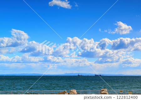 從若洲海濱公園欣賞美麗的天空和袖浦地區 122812400