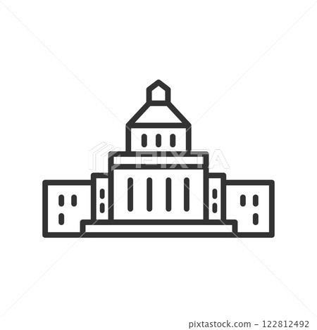Japanese Diet Building vector icon (line drawing, monochrome) Japanese Diet Building vector icon (line drawing, monochrome) 122812492