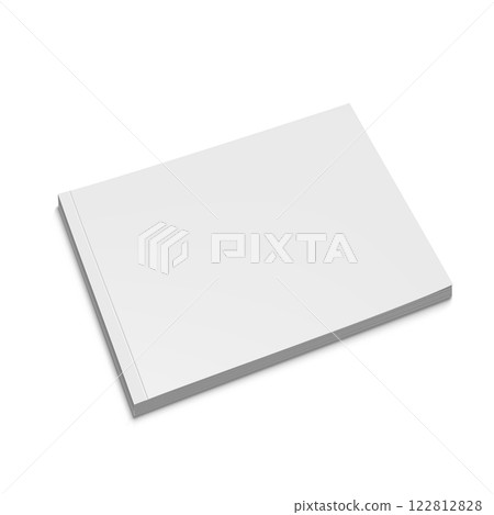 Blank White Booklet Brochure Cover Mockup. Vector 122812828