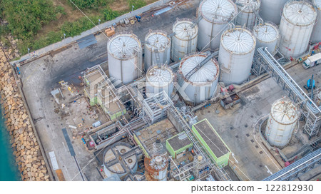 Jan 4 2024 View of Large Industrial Chemical Storage Tanks at Tseung Kwan O 122812930