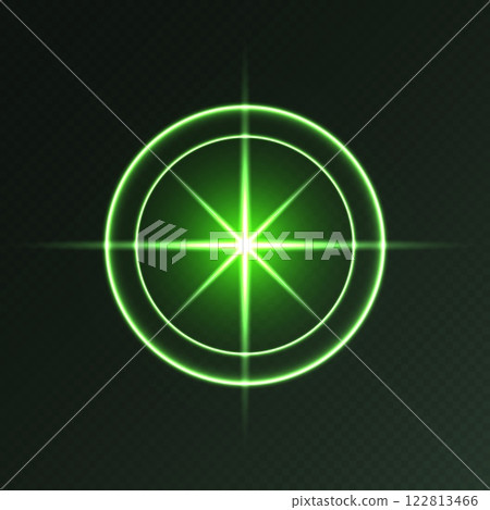 Green light flare, glowing shiny sparkle, lens flare effect, bright glimmering glare. Green light flare, glowing shiny sparkle, lens flare effect, bright glimmering glare. 122813466