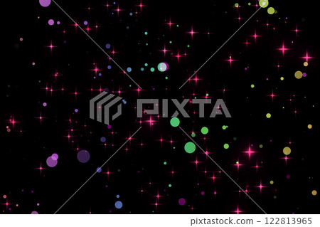 圓形粒子和閃閃發光的深粉紅色星星的 CG 圖像 122813965