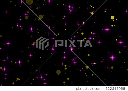 圓形粒子和閃閃發光的深粉紅色星星的 CG 圖像 122813966