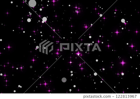 圓形粒子和閃閃發光的深粉紅色星星的 CG 圖像 122813967