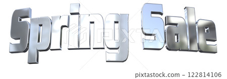 3DCG 文字「春季促銷」銀色，銀色 122814106