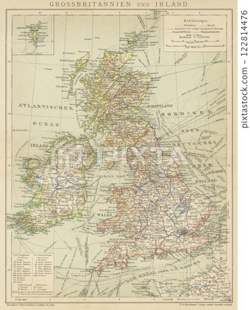 Early 20th Century World Map: Great Britain and Ireland 122814476