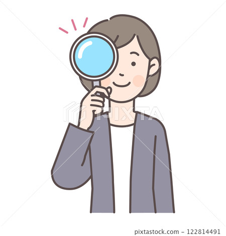 Magnifying glass and business person 1 122814491
