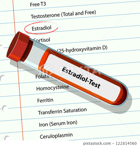 Estradiol Blood Test Illustration Estradiol Blood Test Illustration 122814560