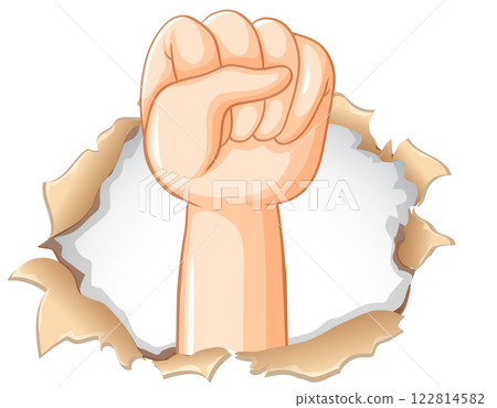 Fist Breaking Through Paper Fist Breaking Through Paper 122814582