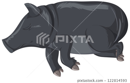 Sleeping Pig in a Peaceful Pose 122814593