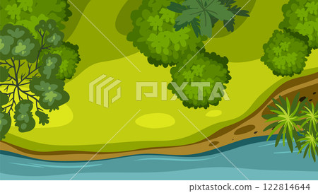 Lush Forest and River Top View Lush Forest and River Top View 122814644