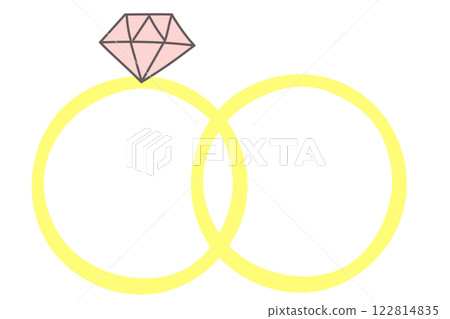 A simple and cute illustration of two overlapping rings - Marriage, engagement A simple and cute illustration of two overlapping rings - Marriage, engagement 122814835