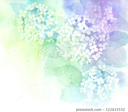 淡淡的繡球花水彩背景 122815532