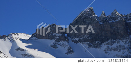 Geological feature Martinsloch in winter. 122815534