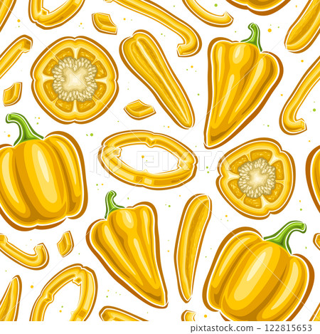 Vector Yellow Pepper Seamless Pattern Vector Yellow Pepper Seamless Pattern 122815653