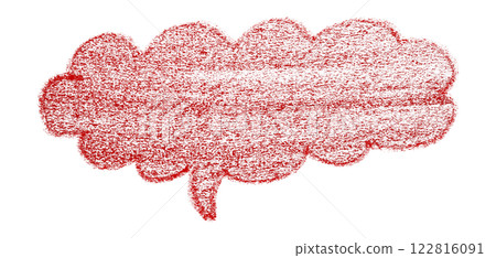 Separate red speech bubble on transparent background. 122816091