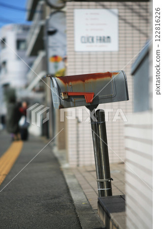 Tin mailbox in a private home 122816226